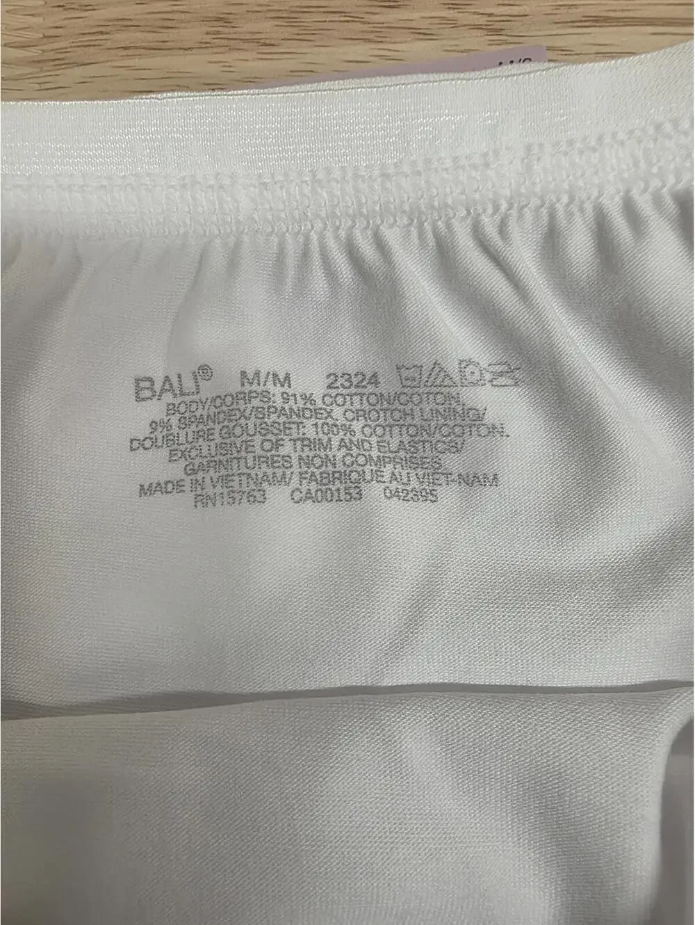 BALI STRETCH COTTON CUT‑FIT BRIEF 3‑PACK WHITE SIZE M